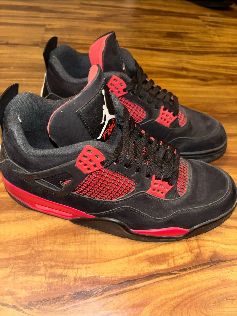 Jordan Men’s Black and Red Retro Athletic Sneakers